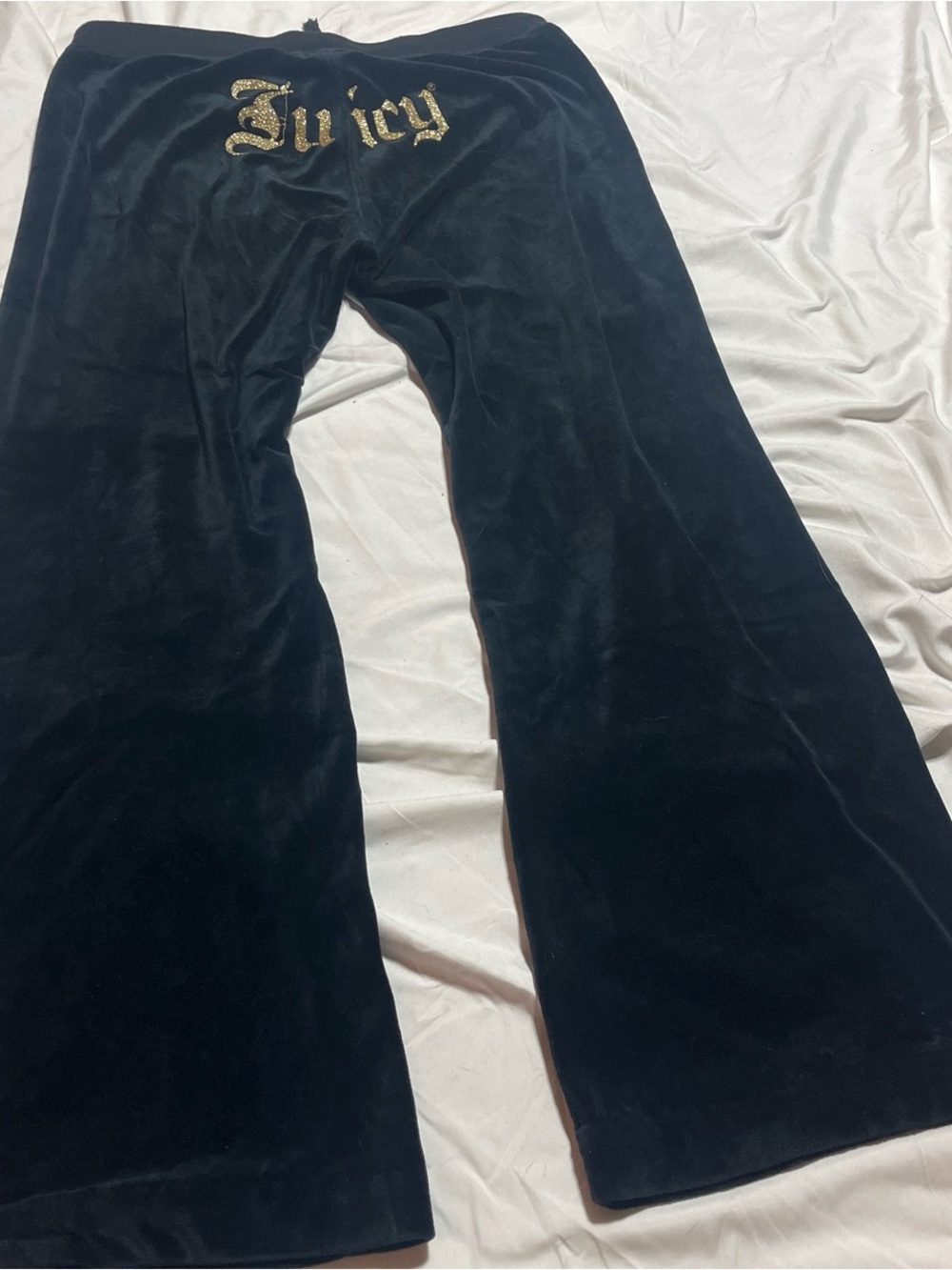 Juicy Couture Velour flared track pants vintage 90s glitter EUC XXL plus size